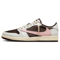 Nike x Travis Scott x Air Jordan 1 Low OG SP Dark Pony Pink Oxford