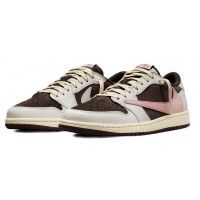 Nike x Travis Scott x Air Jordan 1 Low OG SP Dark Pony Pink Oxford