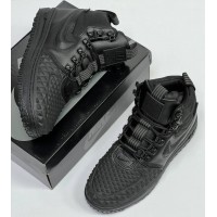 Nike Lunar Force 1 Duckboot Core Black с мехом