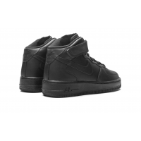 Nike Air Force 1 Mid '07 Triple Black с мехом