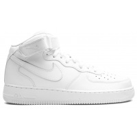 Nike Air Force 1 Mid White с мехом