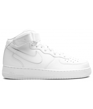 Nike Air Force 1 Mid White с мехом