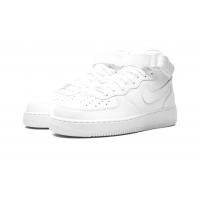 Nike Air Force 1 Mid White с мехом