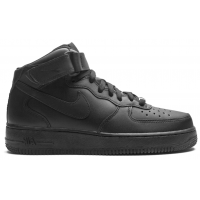 Nike Air Force 1 Mid '07 Triple Black с мехом