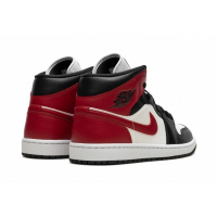 Nike Air Jordan 1 Mid White Bred Toe