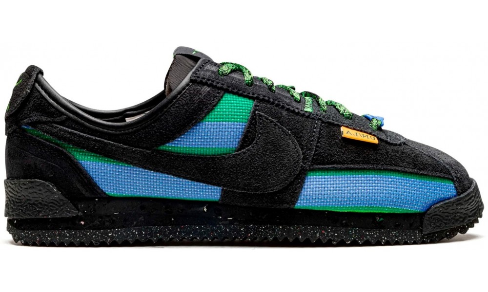 Nike cortez black outlet and blue