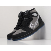 Nike Air Jordan Dior High черные с серым