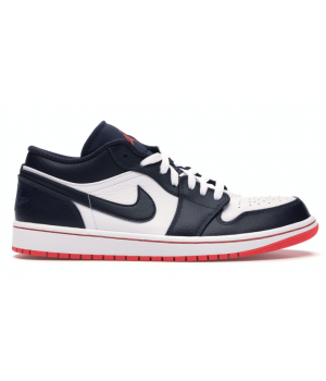 Nike Air Jordan 1 Low темно-синие с белым и красным