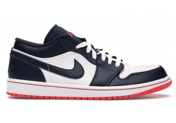 Nike Air Jordan 1 Low темно-синие с белым и красным