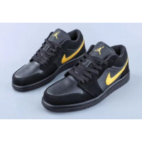 Nike Air Jordan 1 Low черные с желтым