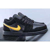 Nike Air Jordan 1 Low черные с желтым
