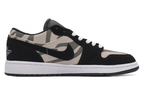 Nike Air Jordan 1 Low зебра серо-бежевая