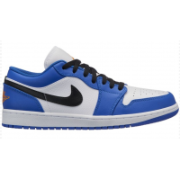 Кроссовки Nike Air Jordan 1 Low бело-голубые с черным