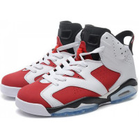 Кроссовки Nike Air Jordan 6 белые с красным