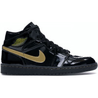 Nike Air Jordan 1 Retro Black Metallic Gold черные с золотым