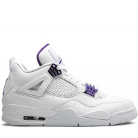 Кроссовки Nike Air Jordan 4 Retro белые с фиолетовым