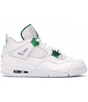 Кроссовки Nike Air Jordan 4 Retro белые с зеленым