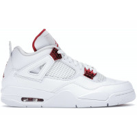 Кроссовки Nike Air Jordan 4 Retro белые с красным
