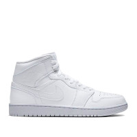 Кроссовки Air Jordan 1 Mid Triple моно белые