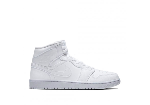 Кроссовки Air Jordan 1 Mid Triple моно белые