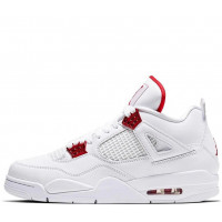 Кроссовки Nike Air Jordan 4 Retro белые с красным