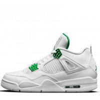 Кроссовки Nike Air Jordan 4 Retro белые с зеленым