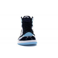 Кроссовки Air Jordan 1 Retro черные с голубым