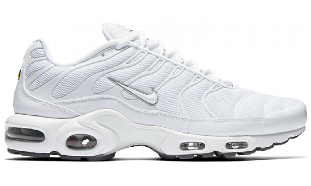 white and grey air max plus