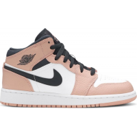 Nike Air Jordan 1 Mid бежевый с черным 