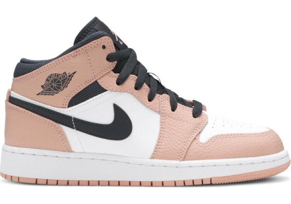 Nike Air Jordan 1 Mid бежевый с черным 