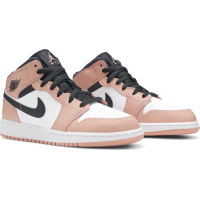 Nike Air Jordan 1 Mid бежевый с черным 