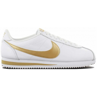 Кроссовки Nike Cortez белые с золотым