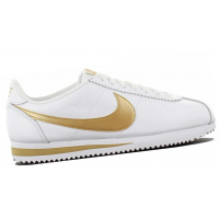 Кроссовки Nike Cortez белые с золотым