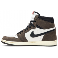Кроссовки Nike Air Jordan 1 Retro коричневые с белым