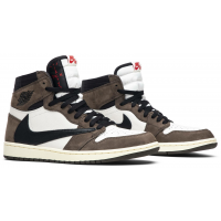 Кроссовки Nike Air Jordan 1 Retro коричневые с белым