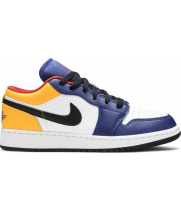Кроссовки Air Jordan 1 Low синие с желтым