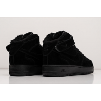 Кроссовки Nike Air Force 1 Mid Black с мехом