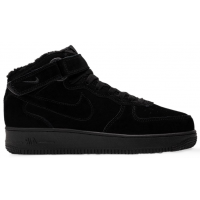 Кроссовки Nike Air Force 1 Mid Black с мехом