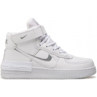 Nike Air Force 1 Shadow High White Grey зимние