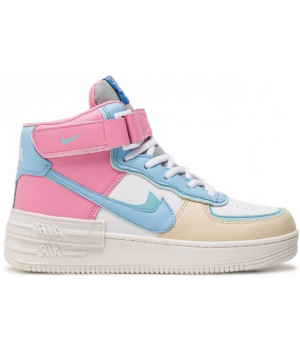 Nike Air Force 1 Shadow High Blue Pink зимние