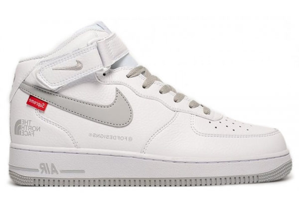 Nike Air Force 1 Mid x Supreme x The North Face White Grey