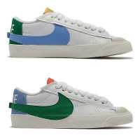 Кроссовки Nike Cortez белые с зелено-синим 
