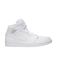 Air Jordan 1 Mid Triple White белые