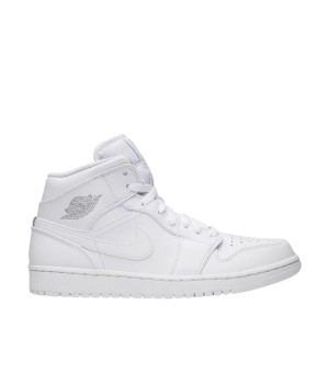 Air Jordan 1 Mid Triple White белые