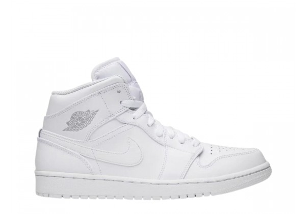 Air Jordan 1 Mid Triple White белые