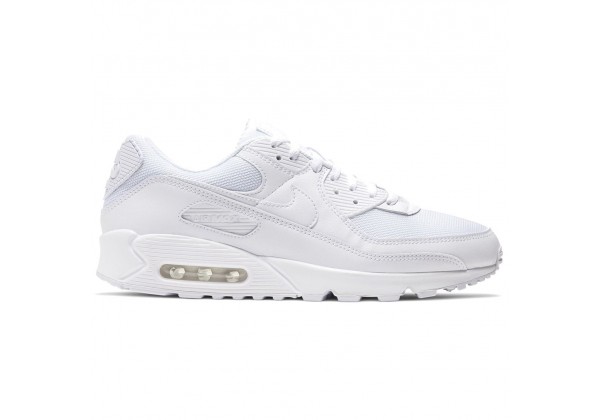 Nike Air Max 90 Leather Triple White белые