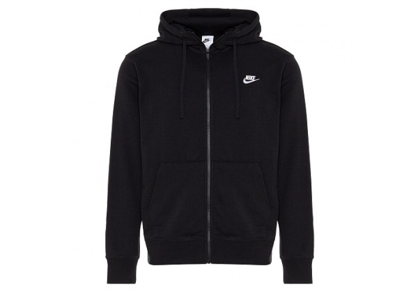 Толстовка Nike Sportswear Club Hoodie Full Zip черная