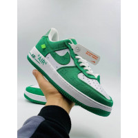 Nike Air Force 1 × Louis Vuitton белые с зеленым