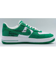 Nike Air Force 1 × Louis Vuitton белые с зеленым