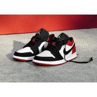 Кроссовки Nike Air Jordan 1 Low белые с красным